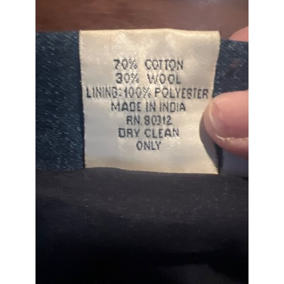 Parsley & Sage Boho Womens Floral Embroidered Jacket L Blue Cotton Wool Blend - Picture 3 of 9